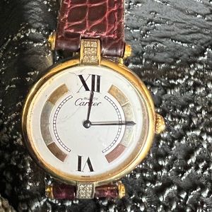 Beautiful Cartier Trinity vintage watch - goldplated with diamonds